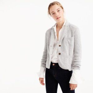 J. CREW Wool Cropped Sweater Blazer Gray SMALL